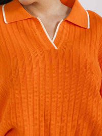 WOMEN'S LONG SLEEVE TOP & ELASTIC WAIST PANTS KNITTED 2 PC. SET
