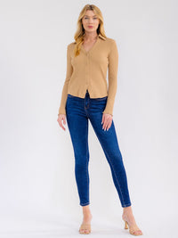 WOMEN'S LONG SLEEVE BUTTON UP BLOUSE