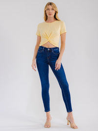 WOMEN'S SHORT SLEEVE FRONT KNOT TOP