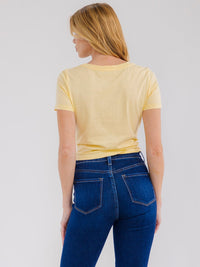 WOMEN'S SHORT SLEEVE FRONT KNOT TOP