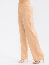 WOMEN'S BUTTON CLOSURE POCKETS STRAIGHT LEG PANTS