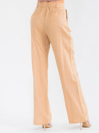 WOMEN'S BUTTON CLOSURE POCKETS STRAIGHT LEG PANTS
