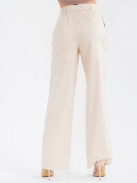 WOMEN'S BUTTON CLOSURE POCKETS STRAIGHT LEG PANTS