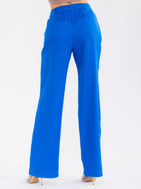 WOMEN'S BUTTON CLOSURE POCKETS STRAIGHT LEG PANTS