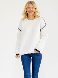 WOMEN'S LONG SLEEVE PULLOVER KNITTED SWEATER