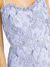 WOMEN'S SLEEVELESS BODYCON FLORAL LACE MAXI DRESS