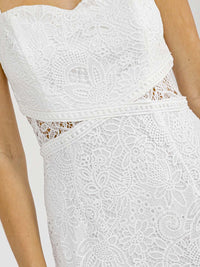 WOMEN'S SLEEVELESS LACE CROCHET MAXI DRESS