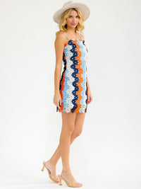 WOMEN'S SLEEVELESS MULTI COLOR BODYCON CROCHET MINI DRESS