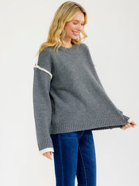 WOMEN'S LONG SLEEVE PULLOVER KNITTED SWEATER