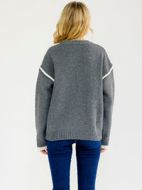 WOMEN'S LONG SLEEVE PULLOVER KNITTED SWEATER