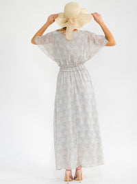 WOMEN'S SHORT PUFF SLEEVE SQUARE NECK SMOCK TIERED MAXI DRESS (Copy)