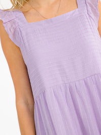 WOMEN'S SLEEVELESS SQUARE NECK FRONT POCKETS TIERED MAXI DRESS