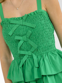 WOMEN'S SLEEVELESS SMOCK RUFFLE TIERED MINI DRESS