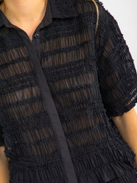 WOMEN'S SHORT SLEEVE BLOUSE & ELASTIC WAIST SHORTS RUCHED DETAILED 2PC. SET