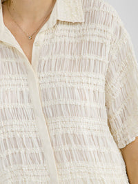 WOMEN'S SHORT SLEEVE BLOUSE & ELASTIC WAIST SHORTS RUCHED DETAILED 2PC. SET