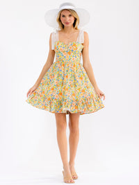 WOMEN'S SLEEVELESS FIT & FLARE FLORAL MINI DRESS