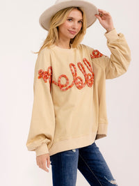 WOMEN'S LONG SLEEVE DETAILED PULLOVER SWEATER