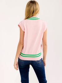WOMEN'S SLEEVELESS V-NECK SEQUINS COLORBLOCK TOP