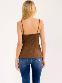 WOMEN'S SLEEVELESS SQUARE NECK VELVET TOP