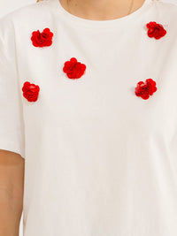 WOMEN'S SHORT SLEEVE SEQUINS DETAILED T-SHIRT