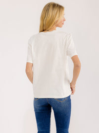 WOMEN'S SHORT SLEEVE SEQUINS DETAILED T-SHIRT