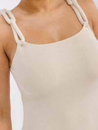 WOMEN'S SLEEVELESS RIBBED BODYCON MIDI DRESS