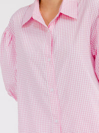 WOMEN'S SHORT SLEEVE BLOUSE & ELASTIC WAIST MINI SHORTS PLAID 2PC. SET