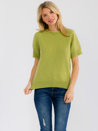 WOMEN'S SHORT SLEEVE SWEATER BLOUSE