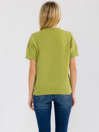 WOMEN'S SHORT SLEEVE SWEATER BLOUSE