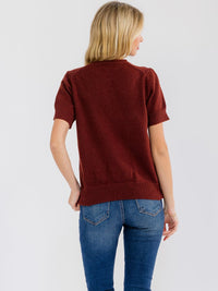 WOMEN'S SHORT SLEEVE SWEATER BLOUSE