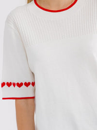 WOMEN'S SHORT SLEEVE TRIM DETAILED BLOUSE