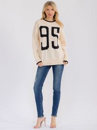 WOMEN'S LONG SLEEVE PRINT PULLOVER SWEATER
