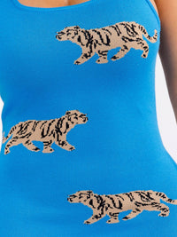 WOMEN'S SLEEVELESS ANIMAL PRINT BODYCON MINI DRESS