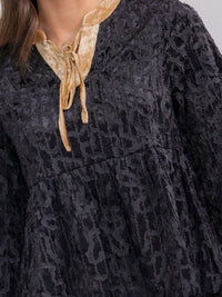 WOMEN'S LONG SLEEVE V-NECK VELVET BLOUSE
