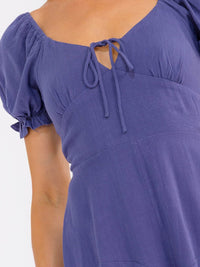 WOMEN'S SHORT PUFF SLEEVE V-NECK FIT & FLARE ROMPER