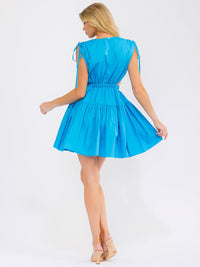 WOMEN'S SLEEVELESS V-NECK SIDE CUT OUT MINI DRESS