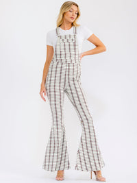 WOMEN'S SLEEVELESS POCKETS BELL LEG MULTI STRETCH DENIM JUMPSUIT