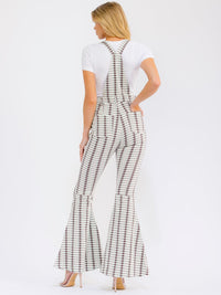 WOMEN'S SLEEVELESS POCKETS BELL LEG MULTI STRETCH DENIM JUMPSUIT