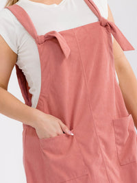 PLUS SIZE SLEEVELESS FRONT POCKETS FLORAL MINI OVERALL DRESS