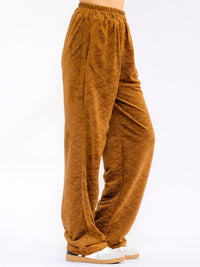WOMEN'S ELASTIC WAIST FRONT POCKETS WIDE LEG DETAILED PANTS