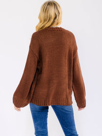 WOMEN'S LONG SLEEVE KNITTED PULLOVER SWEATER