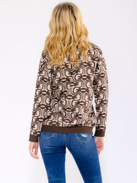 WOMEN'S LONG SLEEVE BUTTON UP FLORAL PRINT SWEATER