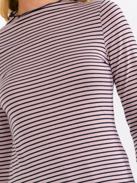 WOMEN'S LONG BELL SLEEVE COLORBLOCK STRIPES TOP