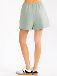 WOMEN'S ELASTIC WAIST FRONT POCKETS SHORTS