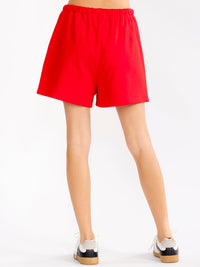 WOMEN'S ELASTIC WAIST FRONT POCKETS SHORTS