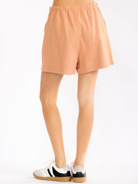 WOMEN'S ELASTIC WAIST FRONT POCKETS SHORTS