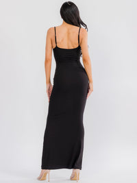 WOMEN'S SLEEVELESS RIBBED BODYCON MAXI DRESS