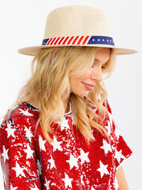 WOMEN'S USA RIBBON SUN HAT