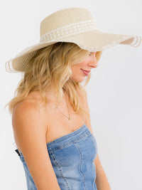 WOMEN'S LACE RIBBON SUN HAT