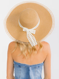 WOMEN'S LACE RIBBON SUN HAT